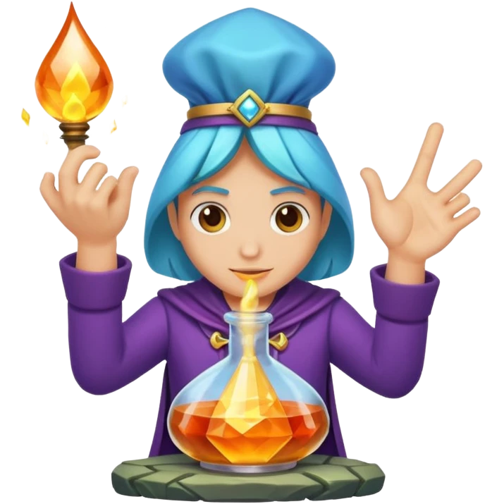 potion maker snapping fingers crystal spark idea emoji