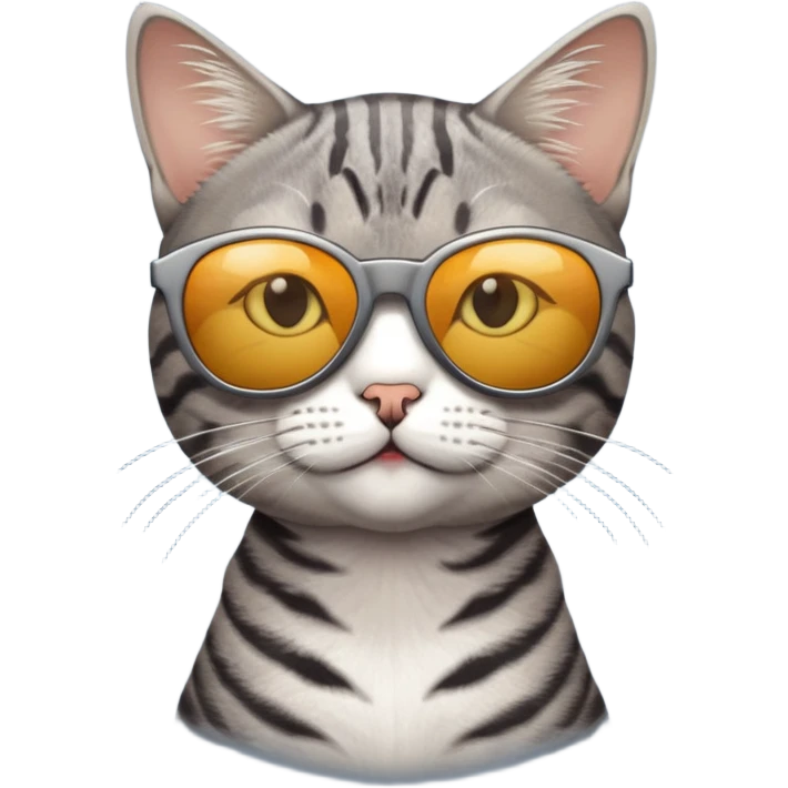 Cat with sunglasses short haired emoji