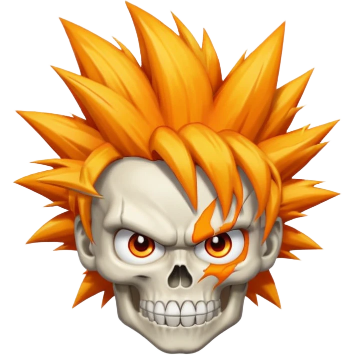 Skull with goku hair emoji