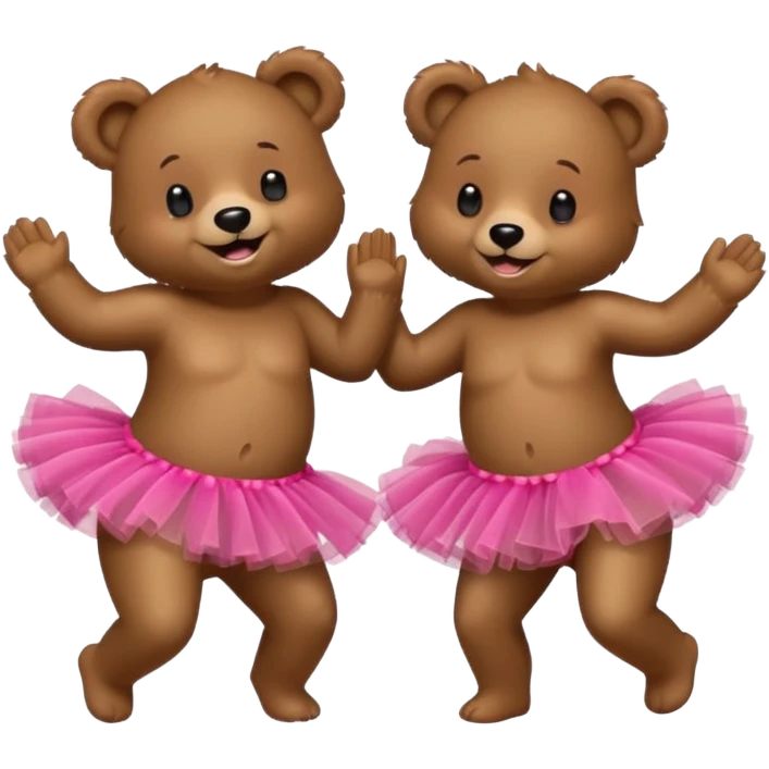bears dancing on beach in tutu emoji
