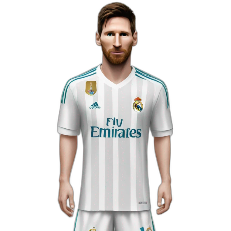 Messi wearing real madrid shirt emoji