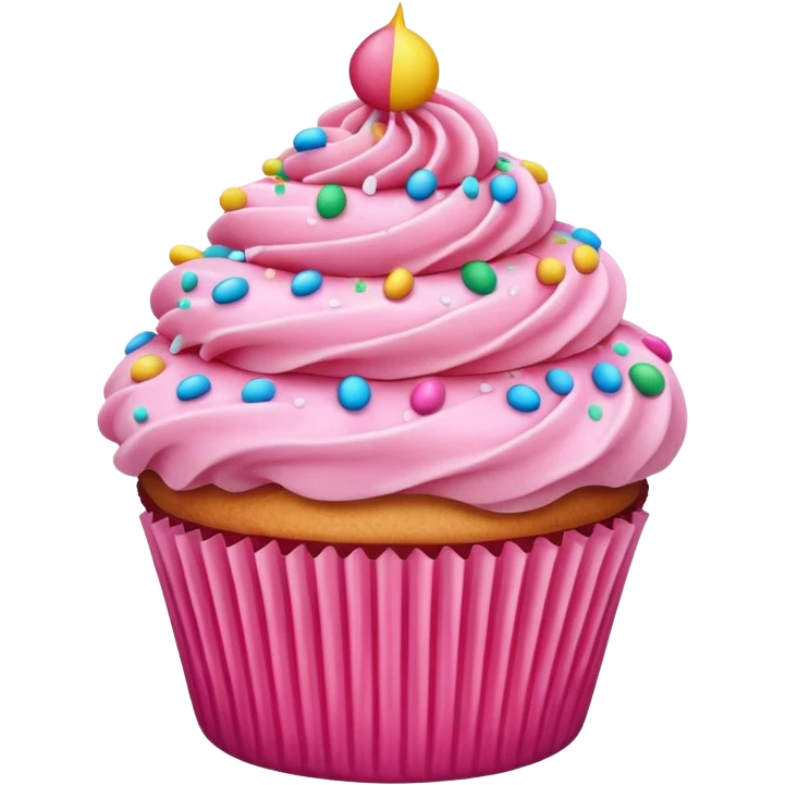 Cupcake with pink icing emoji