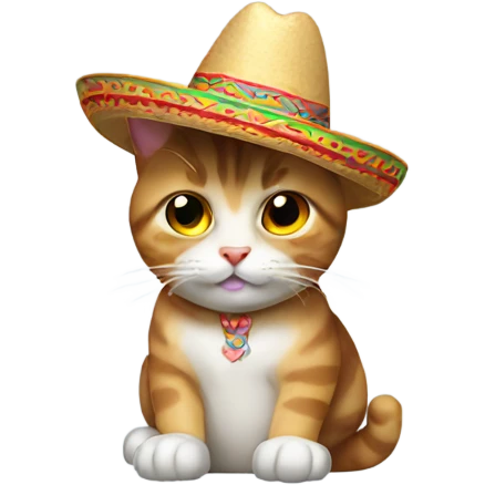 Cat wearing sombrero emoji