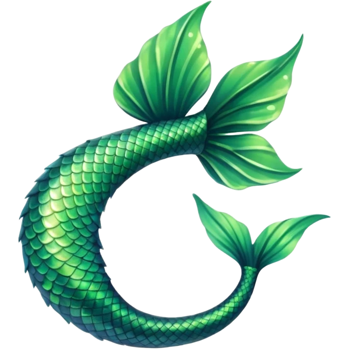 siren aesthetic tail green only emoji