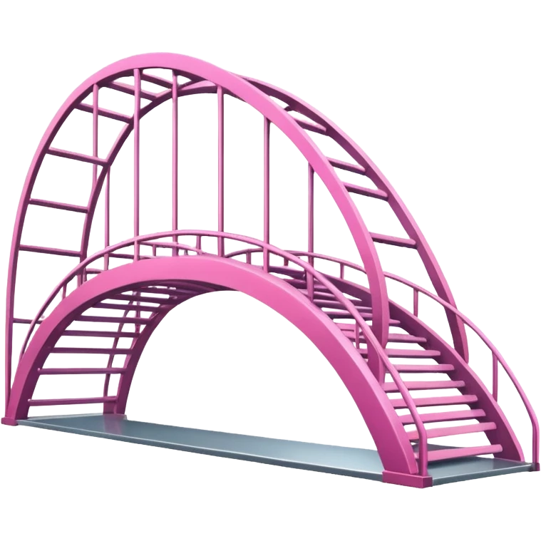 side view of a metal pink bridge emoji