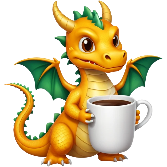 Dragon with coffee  emoji