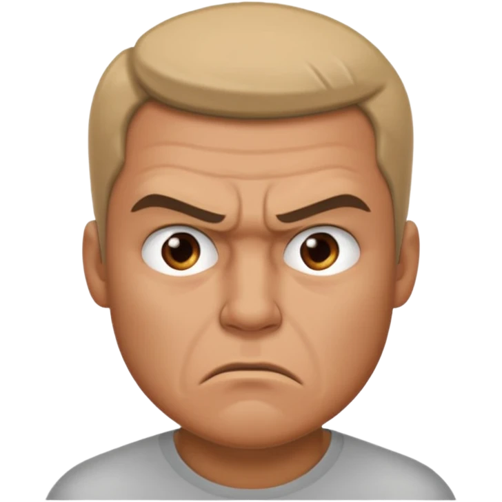 훈발놈 이모티콘 만들어줘 찡그리면서 화내는 그 모습 emoji