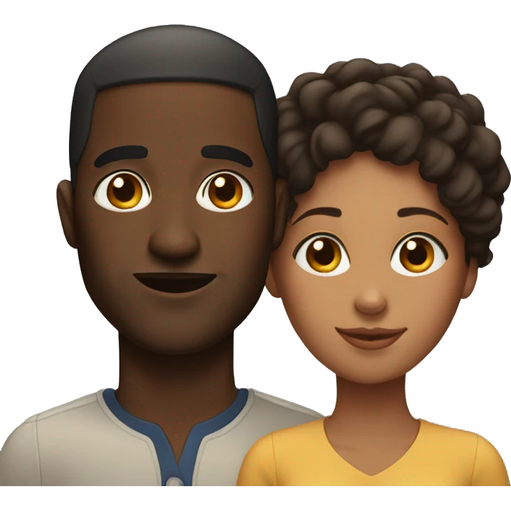 Black man and brown skin woman emoji