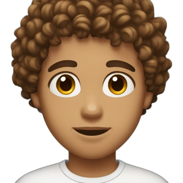 Lightskin boy with curly brown hair on the to of his head emoji
