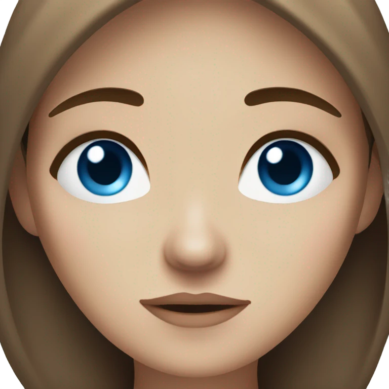 very beautiful sad women fair skin blue eyes  brown hair emoji