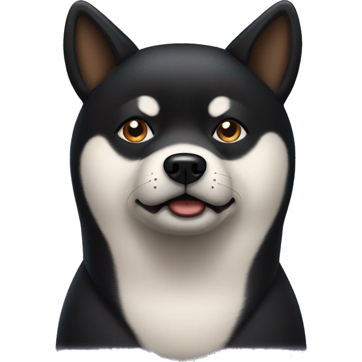 black shiba inu dog looking worried emoji