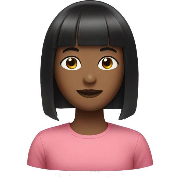 Black bob with bangs hair emoji