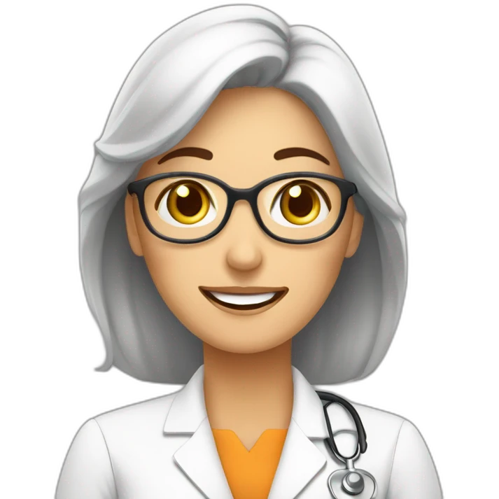 nutricionista mujer castaña hablando a audiencia emoji
