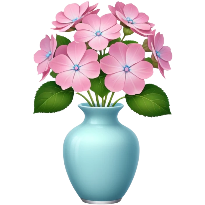 Pink Pastel Aesthetic Hydrangeas In A Vase emoji