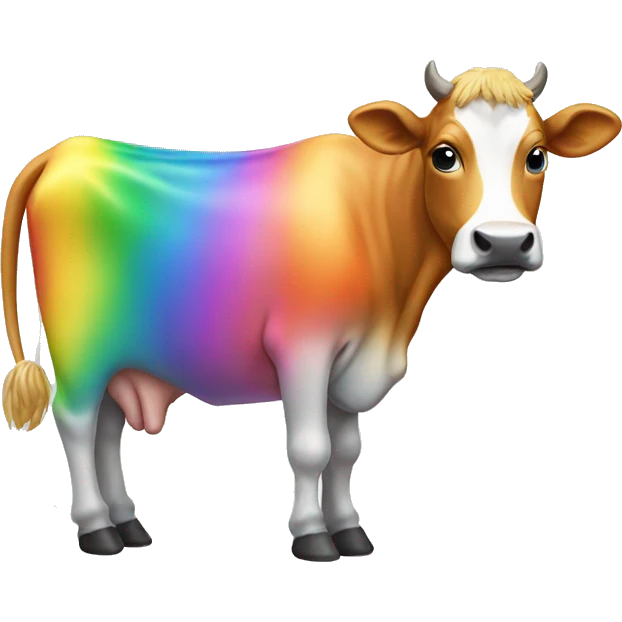 Rainbow cow emoji
