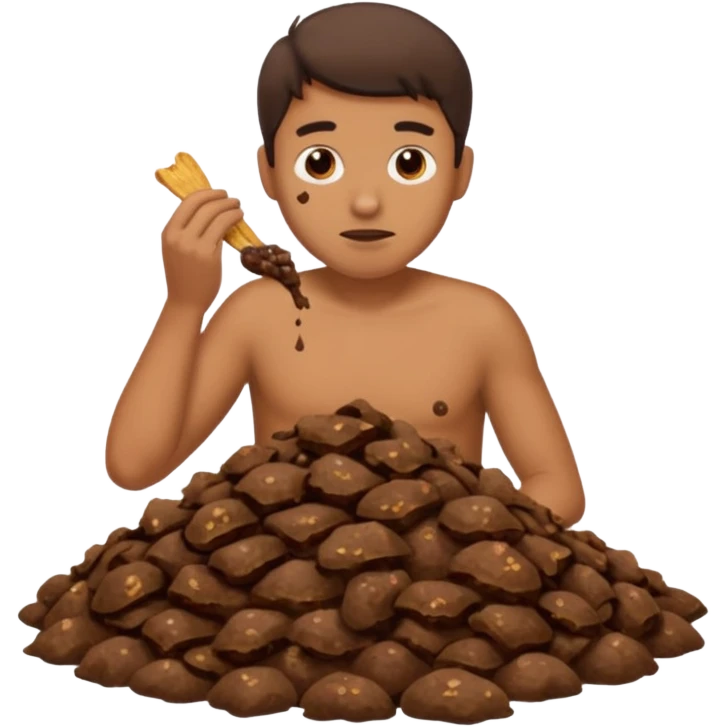 man eating pile of poop emoji