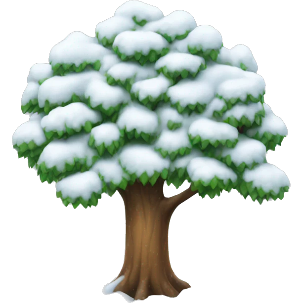 tree with snow emoji