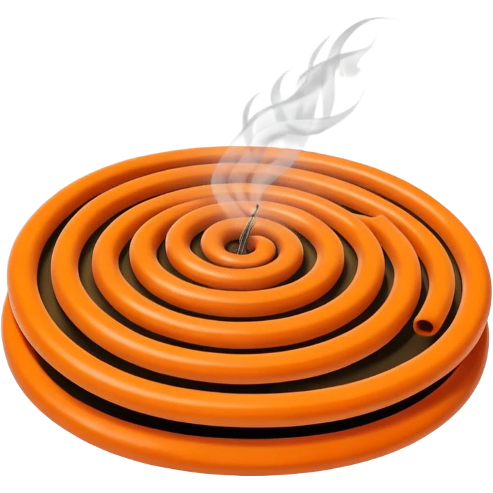 a burning mosquito coil spinning in the place of a selling fan. emoji
