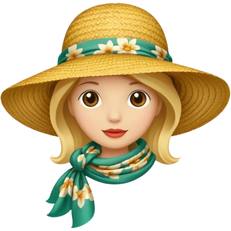 Sunhat + scarf emoji
