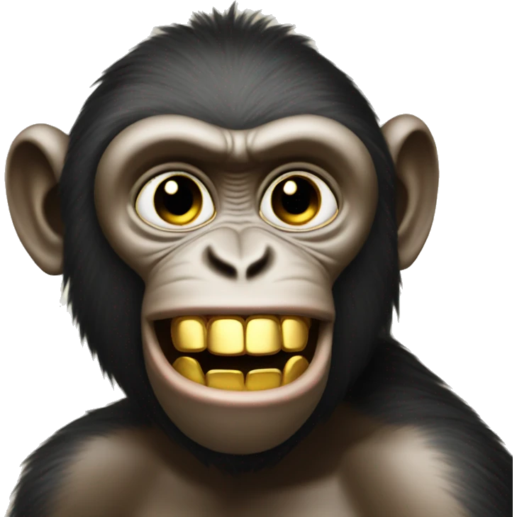 monkey with a gold teeth emoji