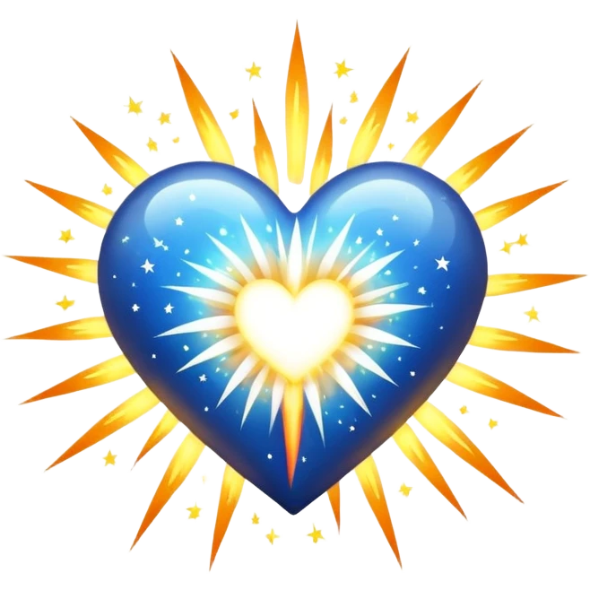 white heart with a firework effect emoji