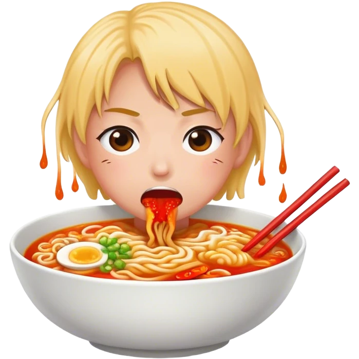 Eating spicy ramen  emoji