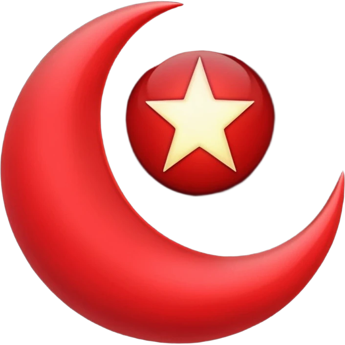 red crescent moon with glowmake it a darker red more burgundy  emoji