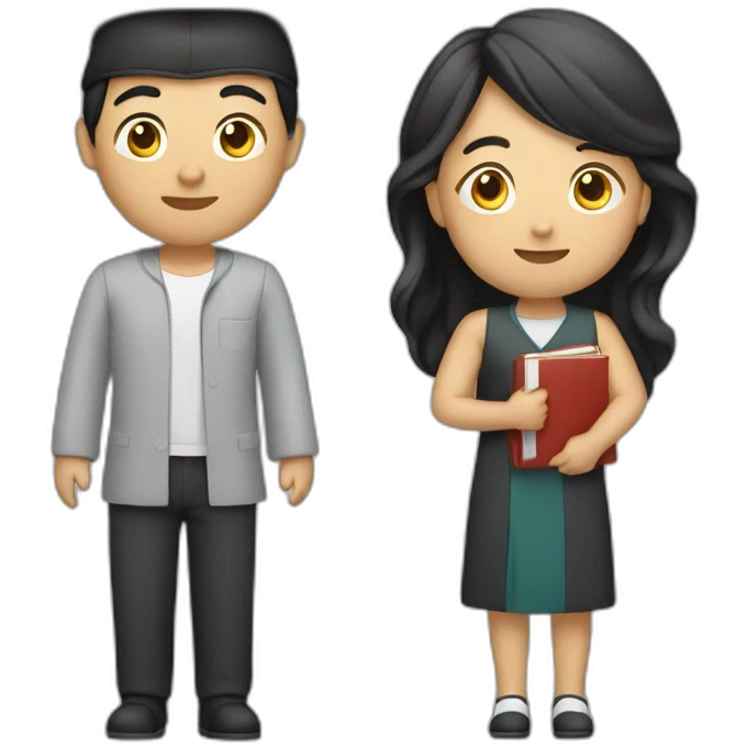 an Asian graduate consisting of one woman and one man emoji