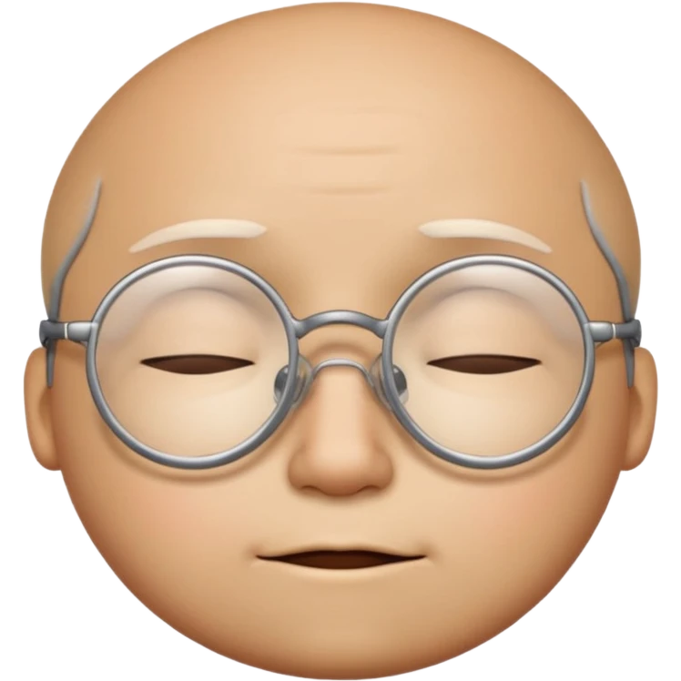 Faccina intelligente con occhiali da scuola tondi che dorme emoji