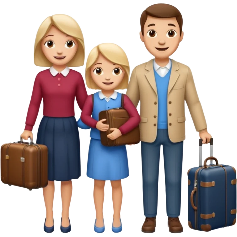 family with suitcases emoji