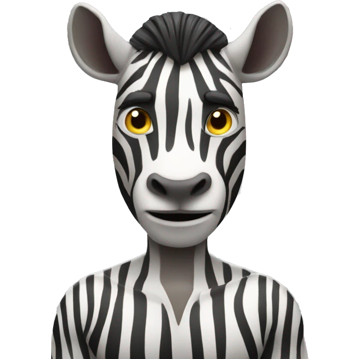 zebra as human, with muscles emoji