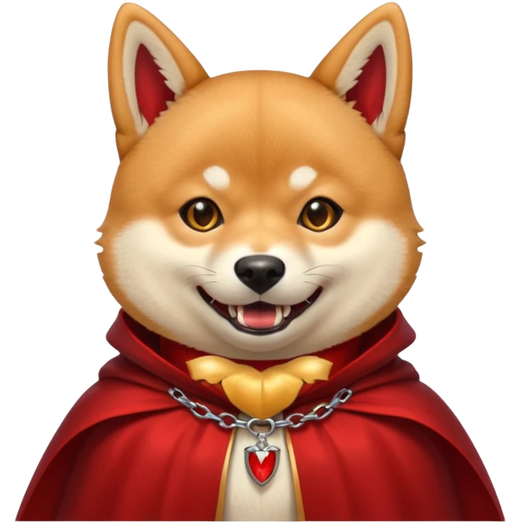 Shiba Vampire Dog in red collar cloak emoji