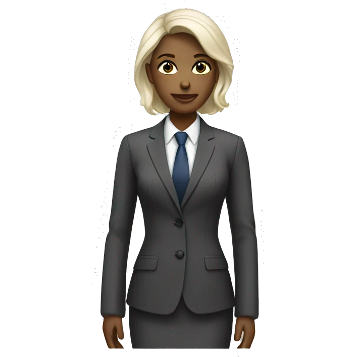 white wom wearing a suitn emoji