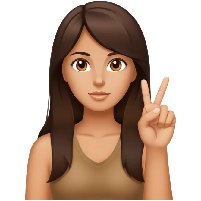 brunette girl showing middle finger up emoji