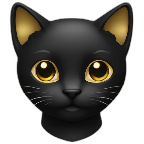 cat black with some gold emoji