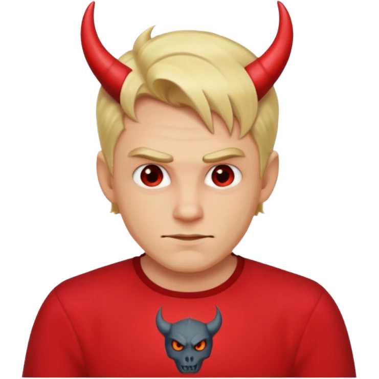blonde man devil with shirt emoji
