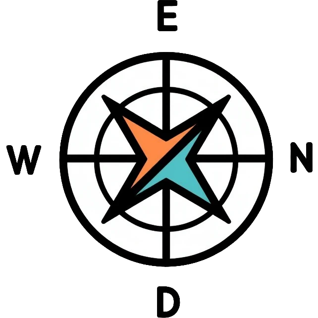 compass navigation tool with directional needle emoji