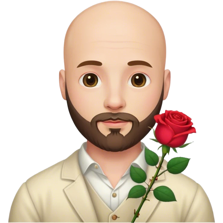 bald man with beard rose  emoji