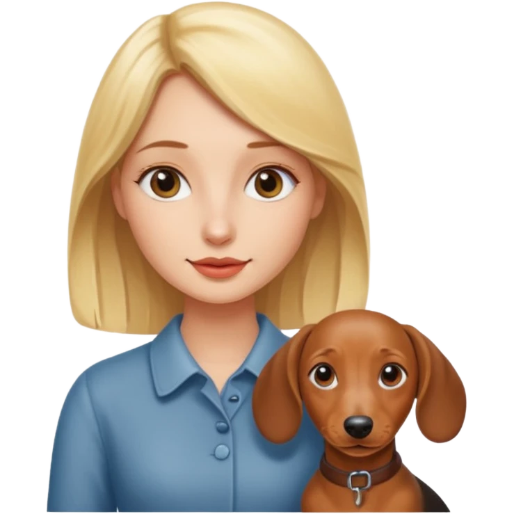 blonde girl with dachshund emoji