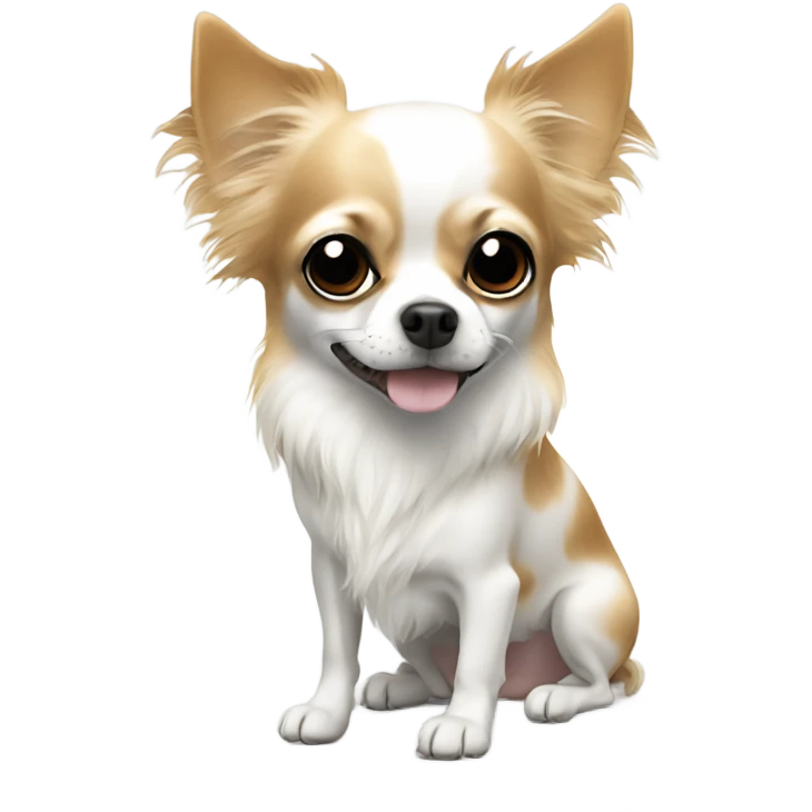 Long hair chihuahua white with black spots emoji