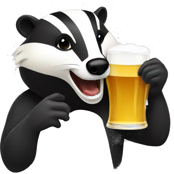 badger drinking beer emoji