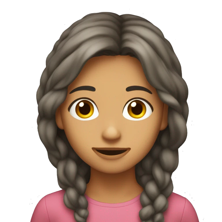 una chica de pelo castaño durmiendo  emoji
