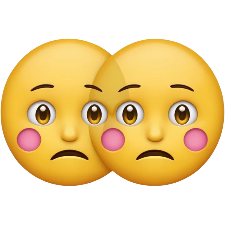 two emojis not happy stuck together no pink cheeks emoji