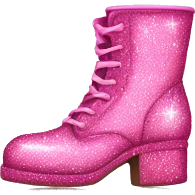 Pink Glitter boots emoji