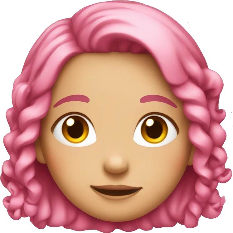 Girl with pink hair and ribbons emoji