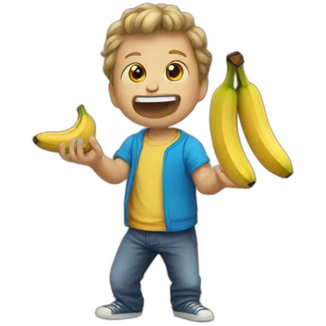 Singe qui mange une banane emoji