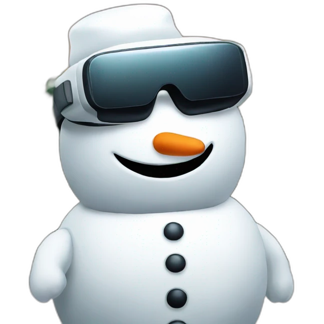 full body christmas snowman in vr headset emoji