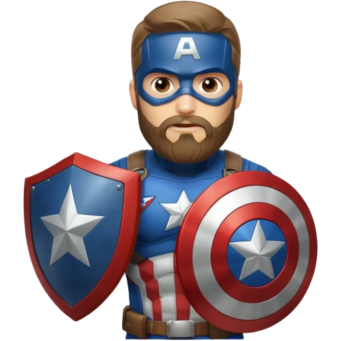 captain america bearded holding shield emoji