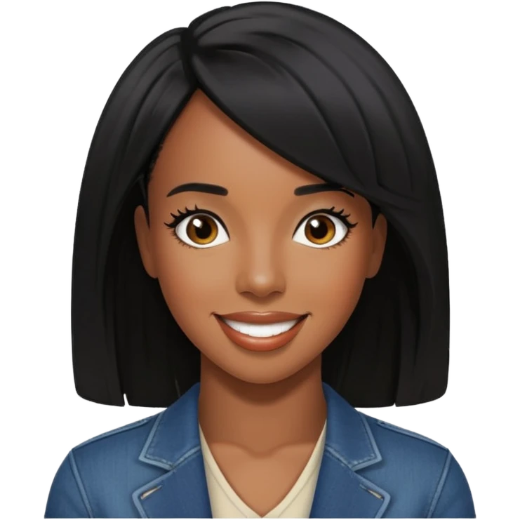 Kelly Rowland with black hair emoji