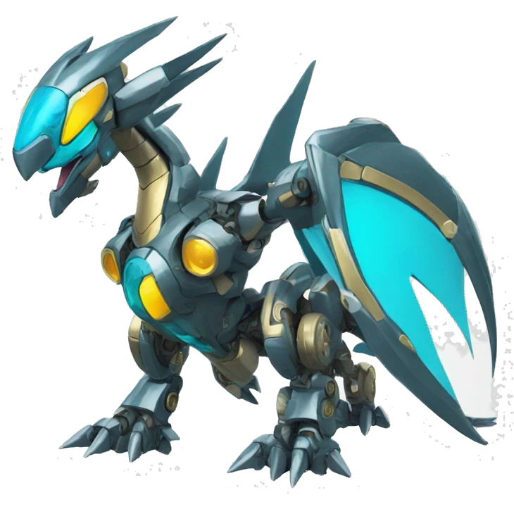 Futuristic Mechanical Pokémon Medabot Dragon full body emoji